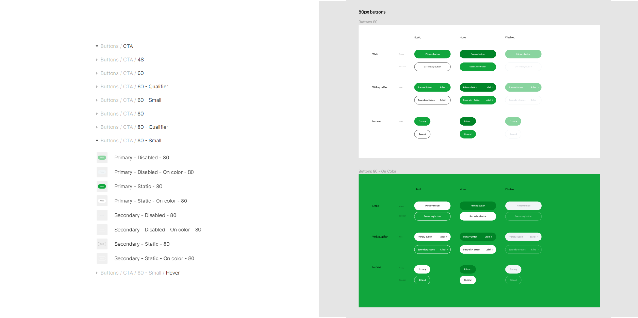 Side by side view of component tree, and components