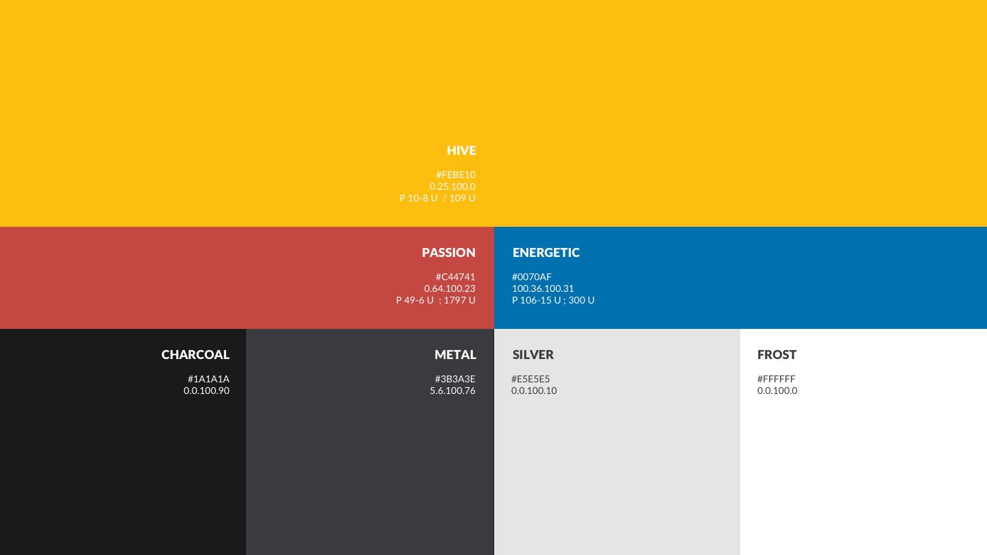 Color palette to be used