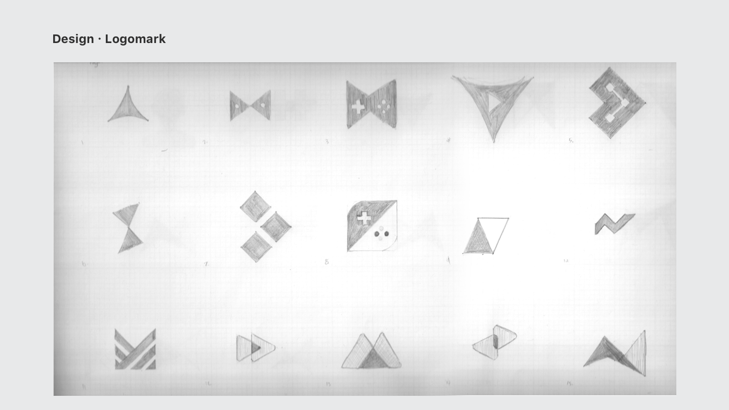 Logo sketches on graph paper